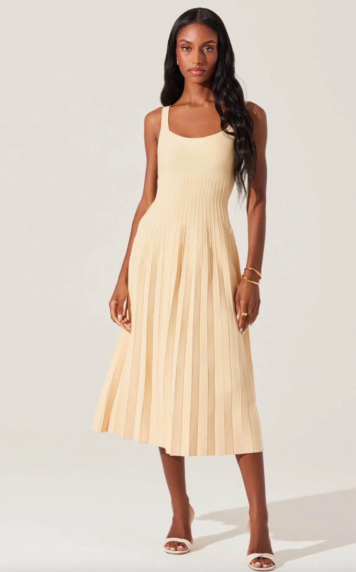 Aylin Pleated Midi Sweater Dress