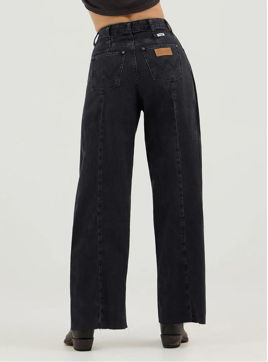 WOMEN'S COWBOY BARREL JEAN - RINSE BLACK