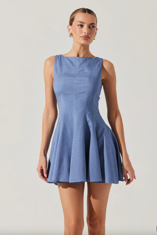 Xaria Linen-Blend Minin Dress