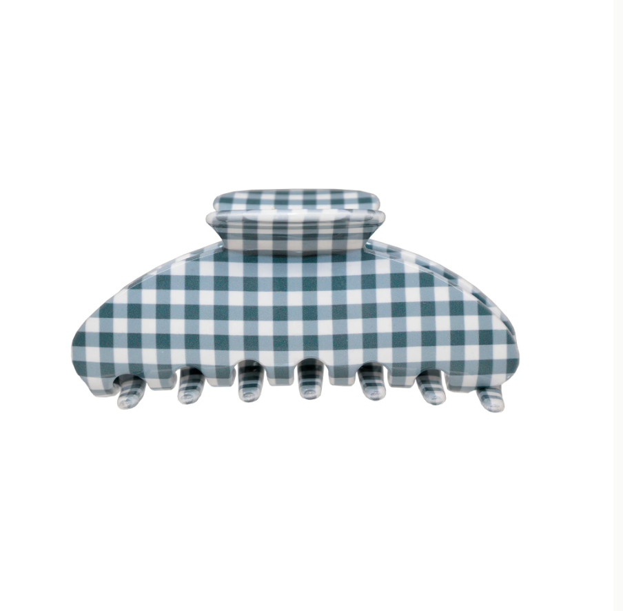 BIG EFFING CLIP IN NAVY GINGHAM