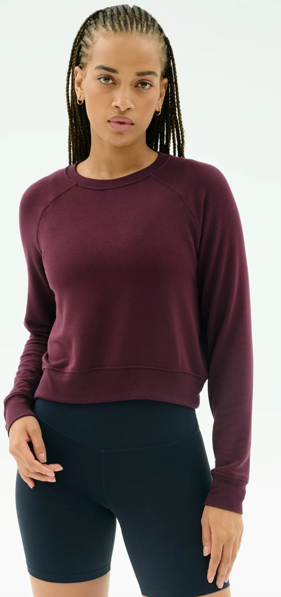 BROOKS FLEECE LONG SLEEVE SWEATSHIRT - Dark Cherry