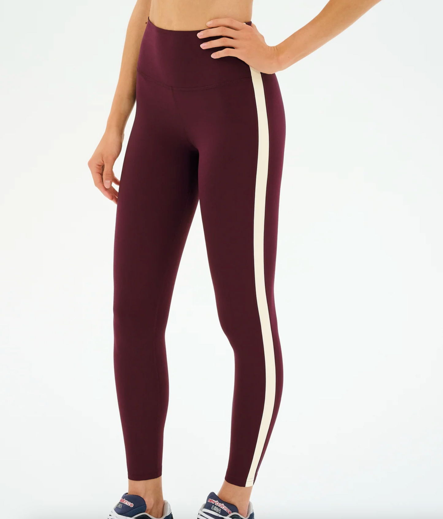 CLARE HIGH WAIST RIGOR 7/8 - Dark Cherry/Creme