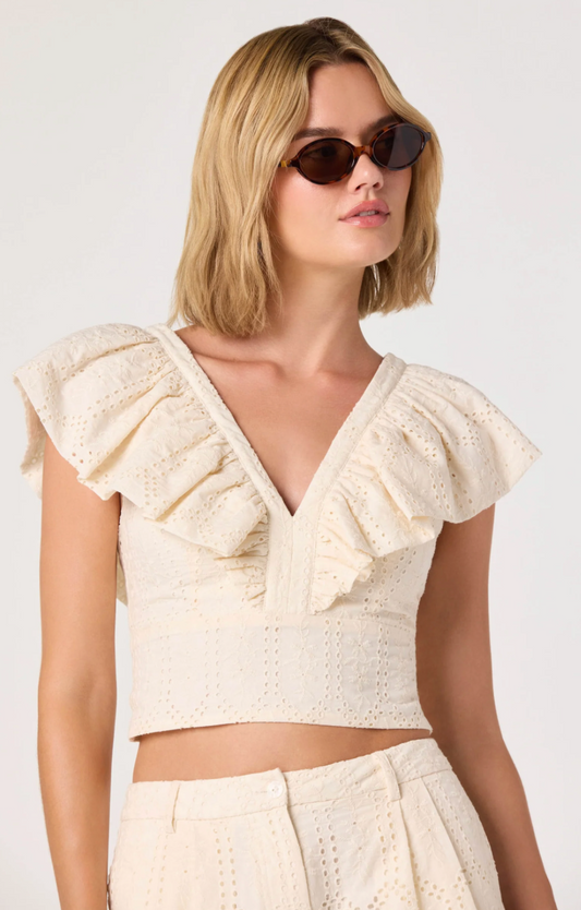 Margo V-Neck Open Back Crop Top