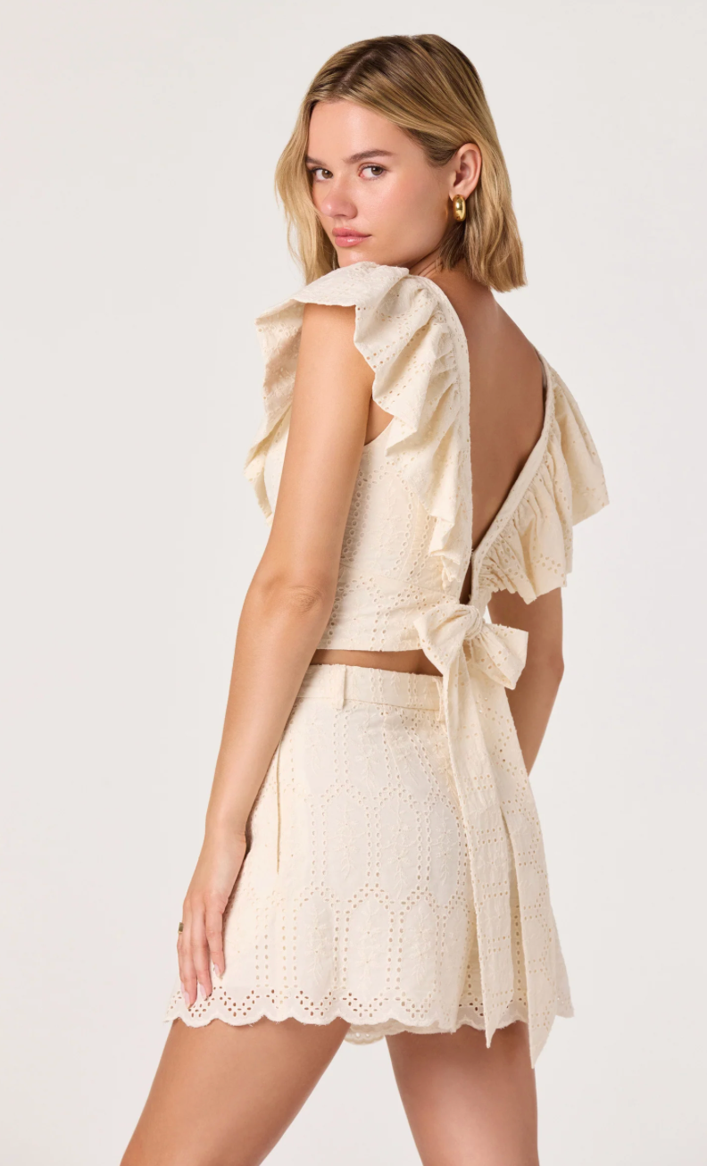 Margo V-Neck Open Back Crop Top