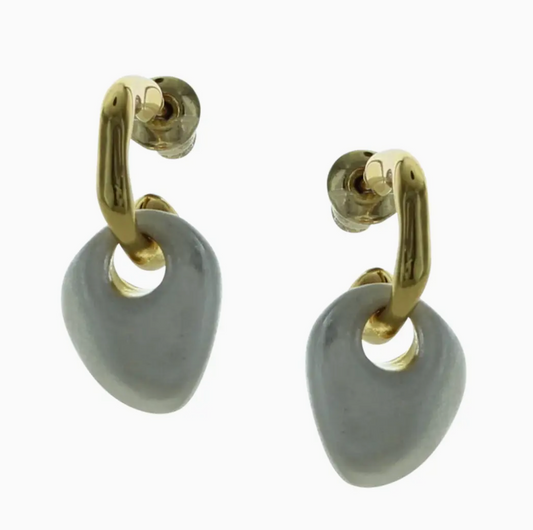 Two Tone Heart Earrings