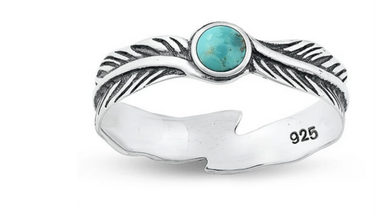 Turquoise Double Feather Ring