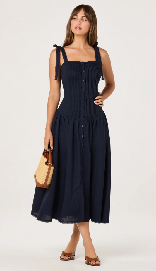 Marie Drop Waist Midi Dress