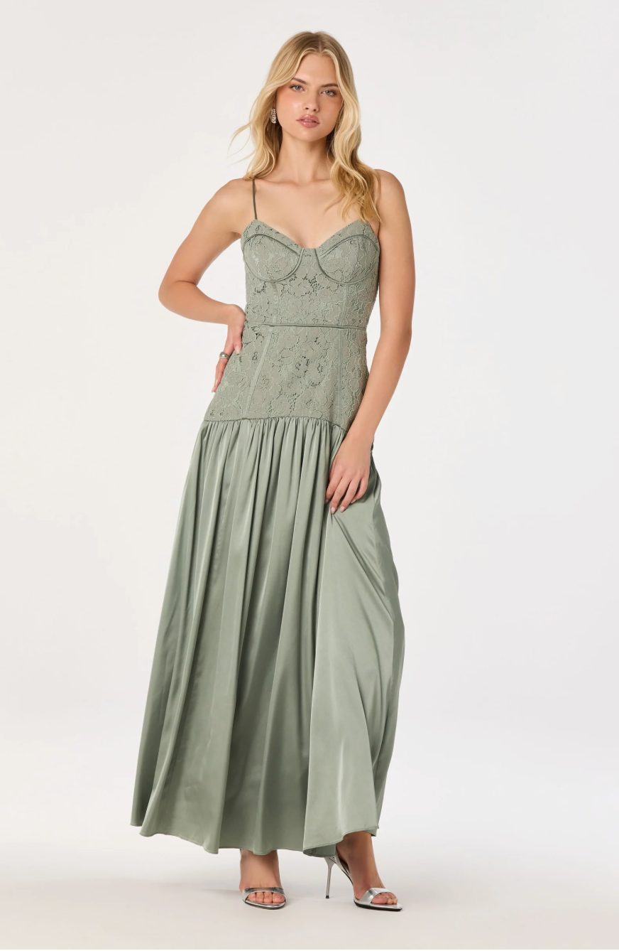 Kaylani Lace Bustier Maxi Dress