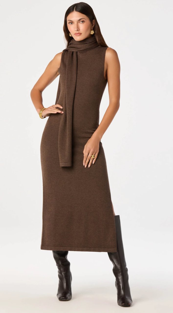 Shyanne Turtleneck Scarf Sweater Dress