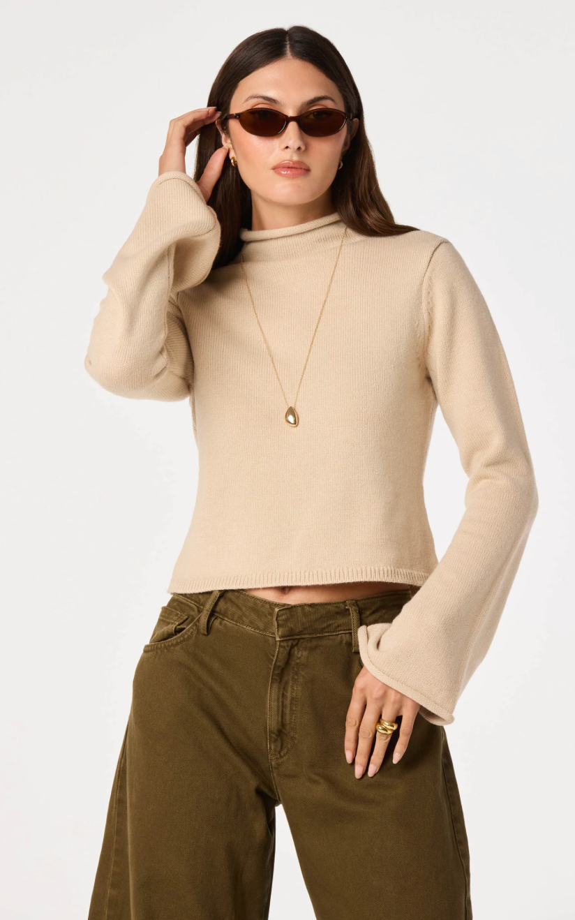 May Bell Sleeve Mock Neck Sweater
