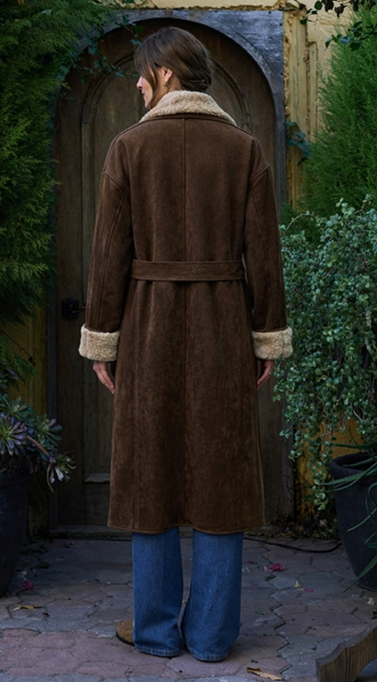 Jessica Double Breasted Suede Coat