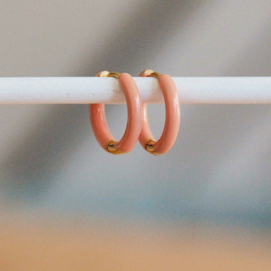 Stainless steel colored creole 16mm - salmon / gold