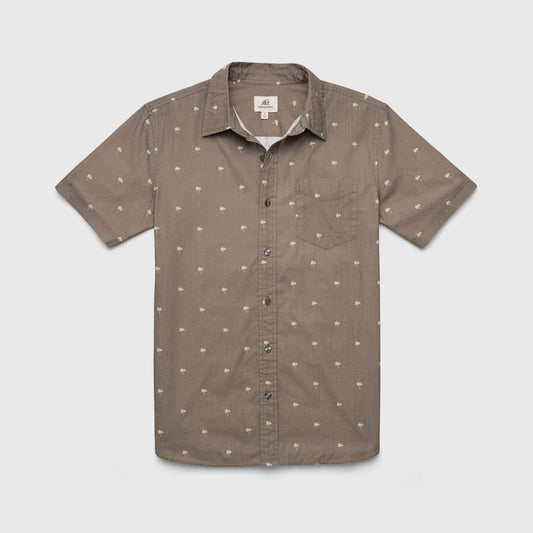 Joey s/s Palm printed Shirt - Olive