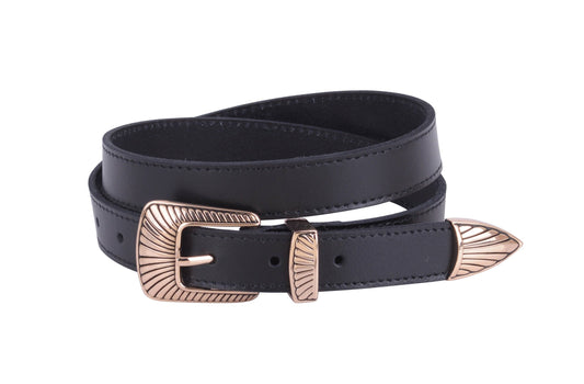 Boho Buckle Leather Belt Set