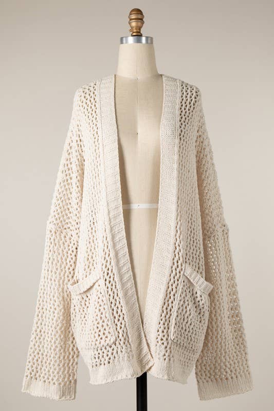 Soft Fluffy Chenille Crochet Cardigan