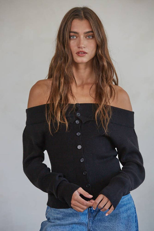 W1423 | Knit Sweater Cardigan Top