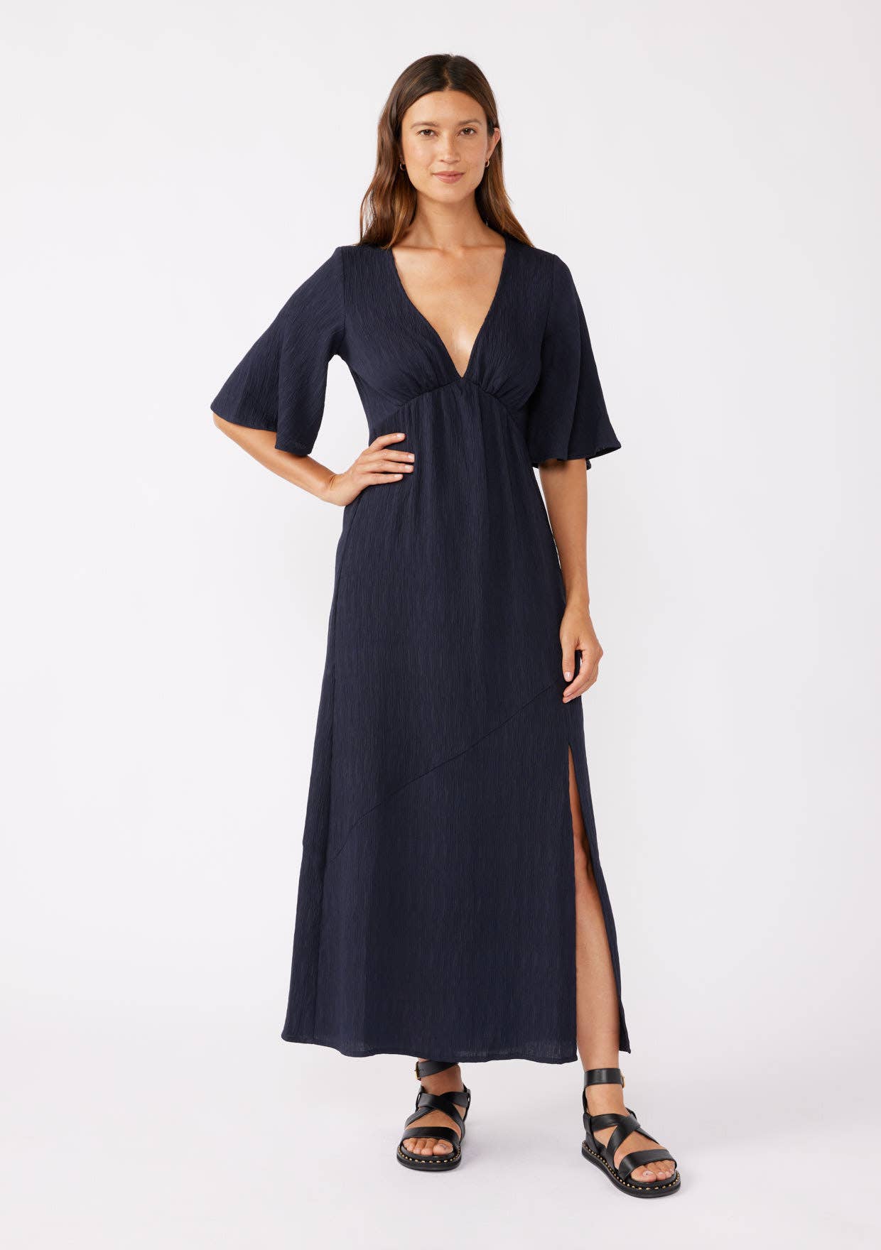 Empire Waist Maxi Dress with Slit