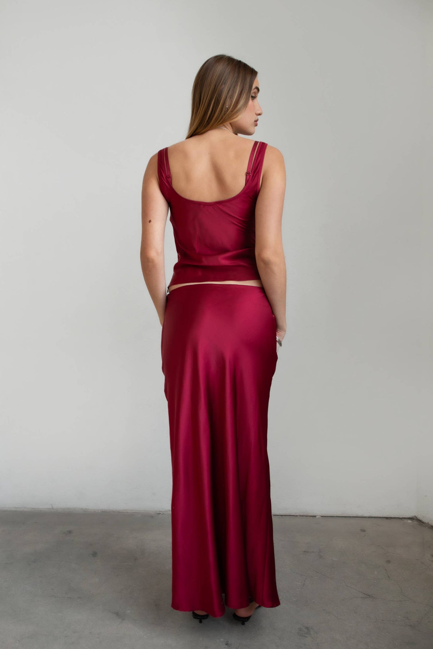 CHERRIS Satin Cowl Top