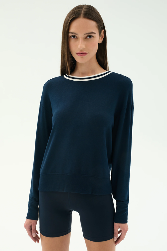 Sonja Fleece Sweatshirt W/ Stripe
