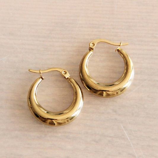 Stainless Steel Creole 23mm “Wide” - Gold