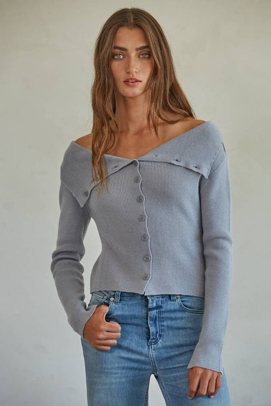 W1423 | Knit Sweater Cardigan Top