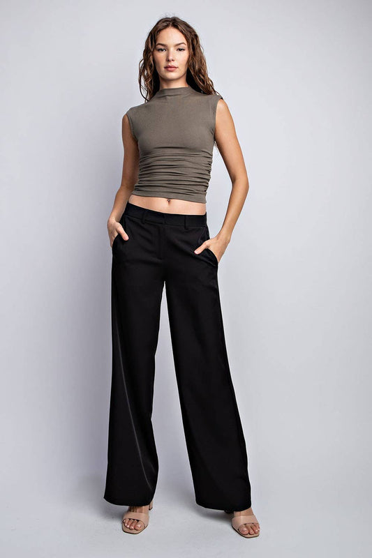 SLEEVES FITTED CROPPED TOP