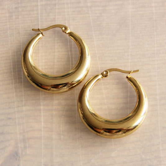 Stainless Steel Creole 30mm “Wide” - Gold