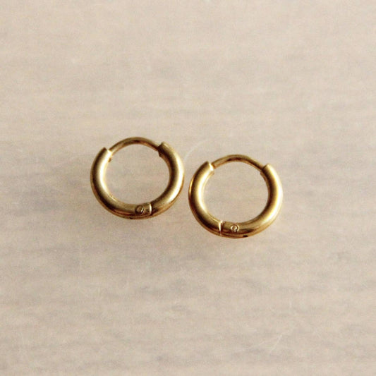 Stainless Steel Creoles 12mm Basic - Gold